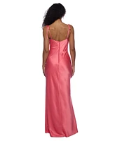 Alex & Sophia Juniors' Cowlneck Shoulder-Tie Gown