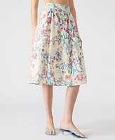 Steve Madden Women's Carlynn Printed Cotton Eyelet Midi Skirt