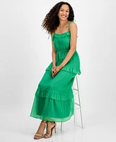 julia jordan Women's Tie-Strap Maxi Dress