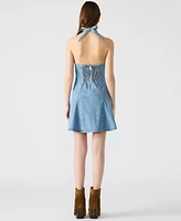 Steve Madden Women's Malia Stretch Denim Halterneck Dress