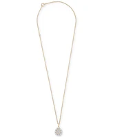 Wrapped in Love Diamond Round & Baguette Teardrop Cluster 18" Pendant Necklace (1/2 ct. t.w.) in 14k Gold, Exclusively at Macy's