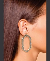 Laundry by Shelli Segal Open Drop Earrings with Crystal Pave Stones