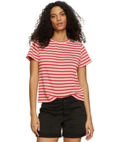 Sanctuary Women's Striped Crewneck Textured Tee