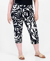I.n.c. International Concepts Plus Printed Pull-On Capri Pants, Exclusively at Macy's