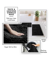 Complete Burlap-Texture Polyresin Bathroom Decor & Accessory Set with Shower Curtain Bath Rugs