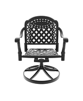 7-Piece Aluminum Dining Set with Swivel Chairs
