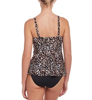 Lascana Women's Leopard Cheetah Print Underwire Tankini Swimsuit Top
