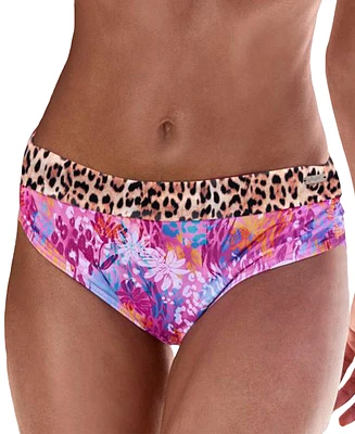 Lascana Women's Leopard Cheetah Fold Over Bikini Swimsuit Bottom