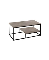 Set of Three Metal Coffee Tables with Shelf for Storage and Display