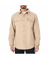 Smith's Workwear Men's Sherpa-Lined Stretch-Canvas Snap Shirt-Jacket