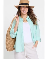Olsen Women's Shirt with Rolled Sleeve Tab Detail