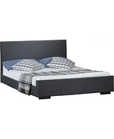 Polyester Blend Upholstered Bed Frame – Sturdy Manufactured Wood Design