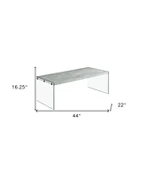 Contemporary Wood and Glass Coffee Table for Home or Office