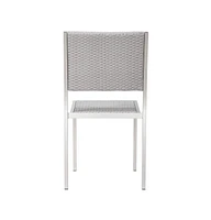 Modern Aluminum Armchair Set of Two for Patio or Dining Area