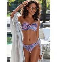 Lascana Women's Palm Print Bandeau Bikini Swimsuit Top