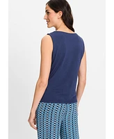Olsen Women's Shell with Pleated Neckline
