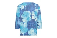 Olsen Women's Floral Rib Knit Jersey Top