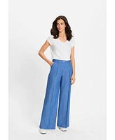 Olsen Women's Anna Fit Wide Leg Pleated Trouser