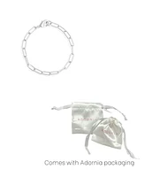 Adornia Tarnish Resistant Silver Chunky Paper Clip Chain Bracelet