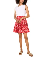 1.state Women's Sewn-Pleat-Yoke Mini Skirt