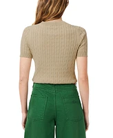 Lacoste Usa Women's Cotton Short-Sleeve Sweater