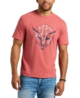 Men's Tarz Relaxed Fit Short Sleeve Bull Skull Graphic Crewneck T-Shirt