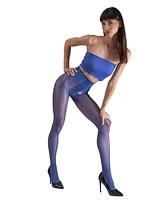 Lechery Women's Lustrous Silky Shiny 40 Denier Semi-Opaque High-Waist Pantyhose Tights SKU11003-bl