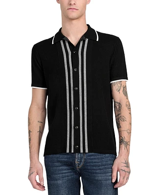 Guess Men's Tyler Striped Relaxed Sweater Polo