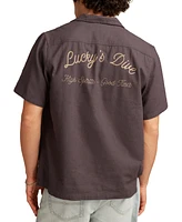 Lucky Brand Men's Vice Short Sleeve Button-Front Graphic Camp Shirt