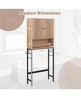 Over The Toilet Storage Cabinet with 2 Doors and Adjustable Shelf