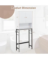 Over The Toilet Storage Cabinet with 2 Doors and Adjustable Shelf