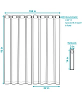 52 x 95-Inch Outdoor Blackout Curtains with Grommet Top - Includes Tiebacks Blue Set of 2