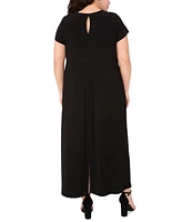 Msk Plus Round-Neck Short-Sleeve Maxi Dress