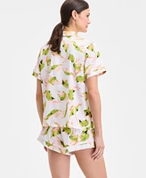 I.n.c International Concepts Women's Stretch Satin Short-Sleeve Pajama Set, Exclusively at Macy's
