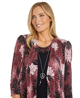 R & M Richards Petite Necklace-Sheath Dress Chiffon Jacket Set