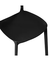 Modern Stackable Polypropylene Plastic Patio Dining Chair (Set of 2)
