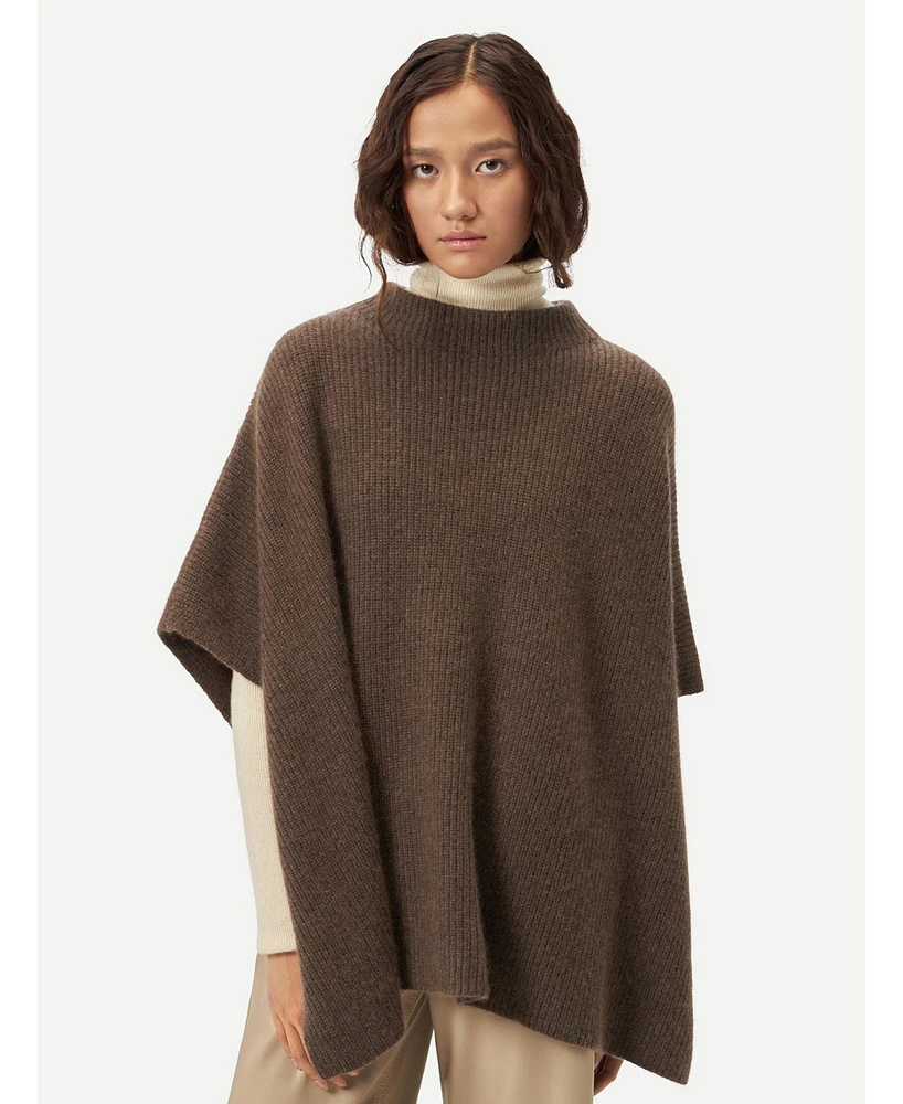 Gobi Cashmere Women's Rib-Knit Cashmere Poncho