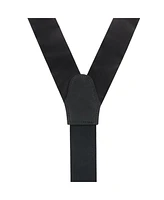 Trafalgar Men's Dutton Solid Colored Silk Button End Suspenders
