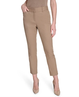 Tommy Hilfiger Women's Solid Mid-Rise Slim-Fit Ankle Pants