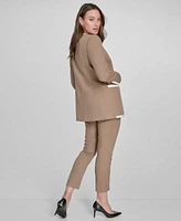 Tommy Hilfiger Womens Sleeveless Polo Shirt Open Front Blazer Ankle Pants