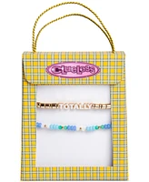 Clueless Gold-Tone 2-Pc. Set Totally Mixed Bead Stretch Bracelets