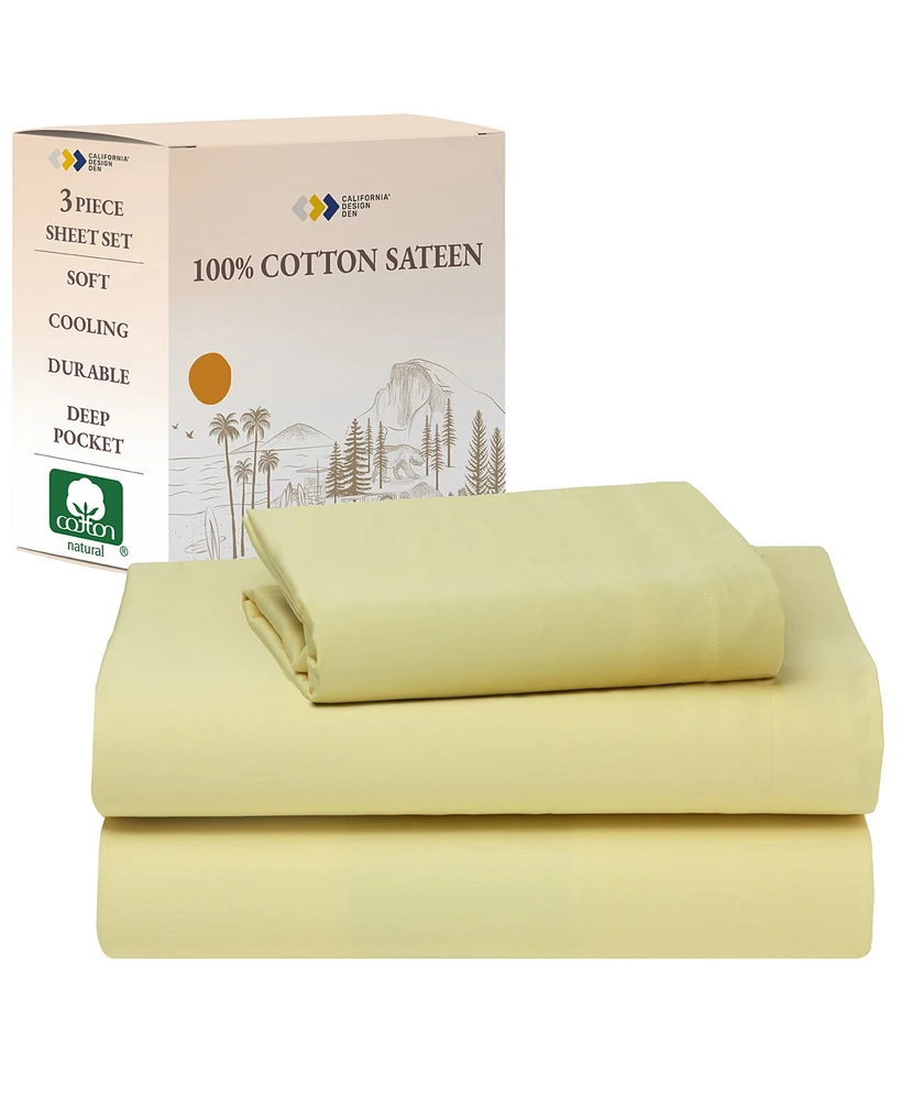 Soft 100% Cotton Sheets Set - Cooling Durable Sateen
