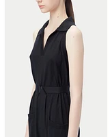 Gobi Cashmere Women's Sleeveless Silk Polo Dress