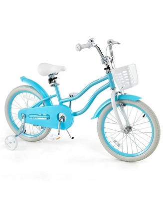18-Inch Kids Bike with Dual Brakes and Adjustable Seat, Lightweight for Ages 3-8