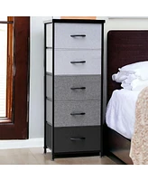Lightweight Steel and Fabric Chest with Five Drawers for Small Spaces