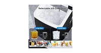Zafro ice maker can produce 26 pounds of ice per day and can make nine bullet ice cubes in just six minutes. It is available in two ice cube sizes and