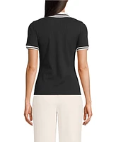 Lands' End Petite Wide Rib Polo Shirt