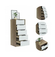 Five-Drawer Chest for Bedroom Storage and Clothes Organization