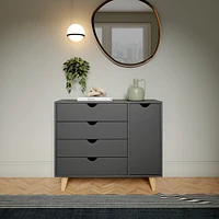 Solid Wood 4-Drawer Combo Dresser – Versatile Storage
