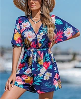 Cupshe Women's Vivid Island Floral Romper